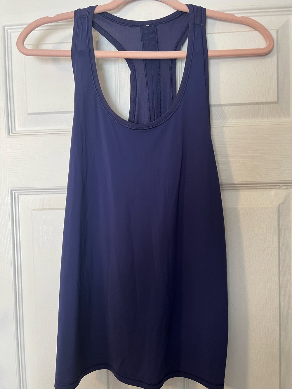 #100 Lululemon All Tied Up Tank Navy/Purple Open Back Racerback Top Size 10 12